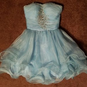 Beautiful strapless baby blue dress